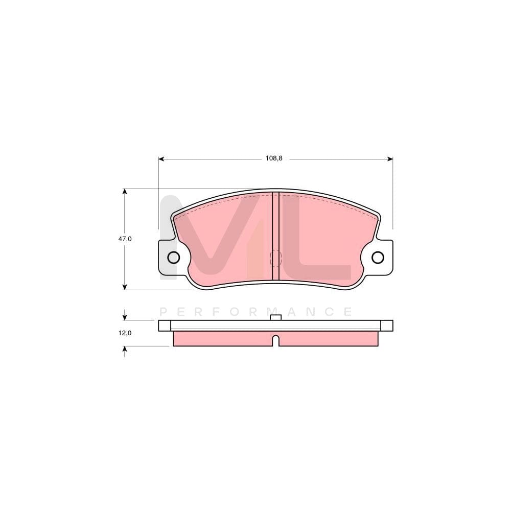 TRW Gdb360 Brake Pad Set Prepared For Wear Indicator