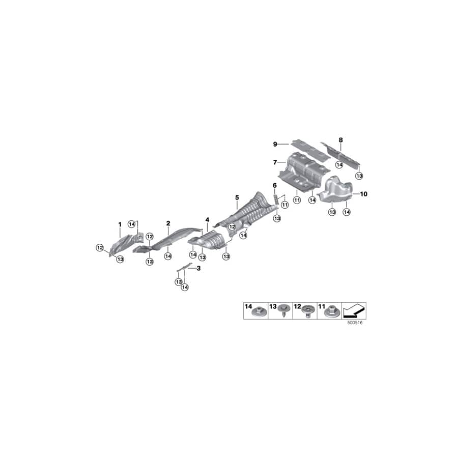 Genuine BMW 51487340963 G20 G21 Tunnel Heat Insulator (Inc. M340i, M340iX & 330e)