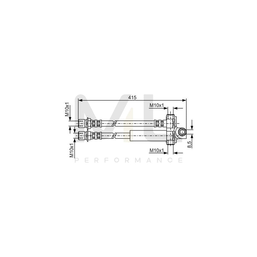 BOSCH 1 987 476 615 Brake Hose for FORD TRANSIT 423mm, M10x1 | ML Performance Car Parts