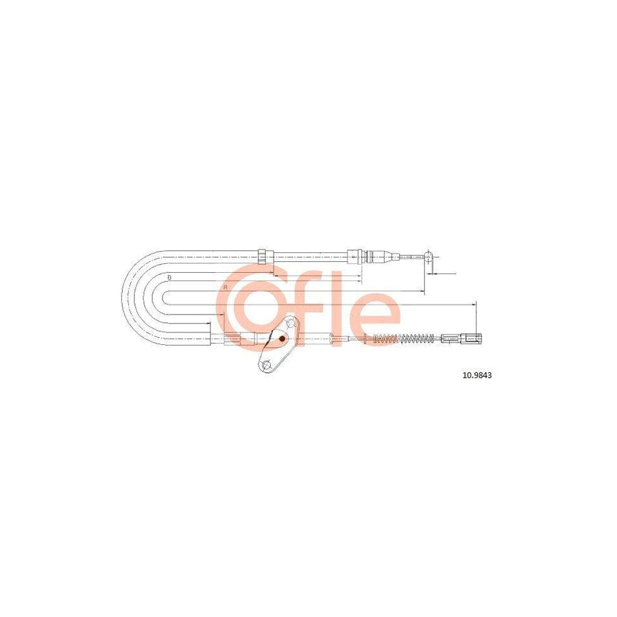 Cofle 92.10.9843 Hand Brake Cable Suitable for Mercedes-Benz T1