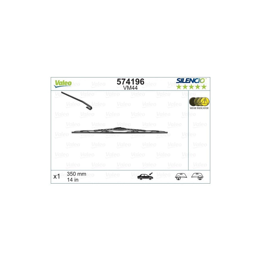 Valeo Silencio Conventional Single, Silencio Performance 574196 Wiper Blade