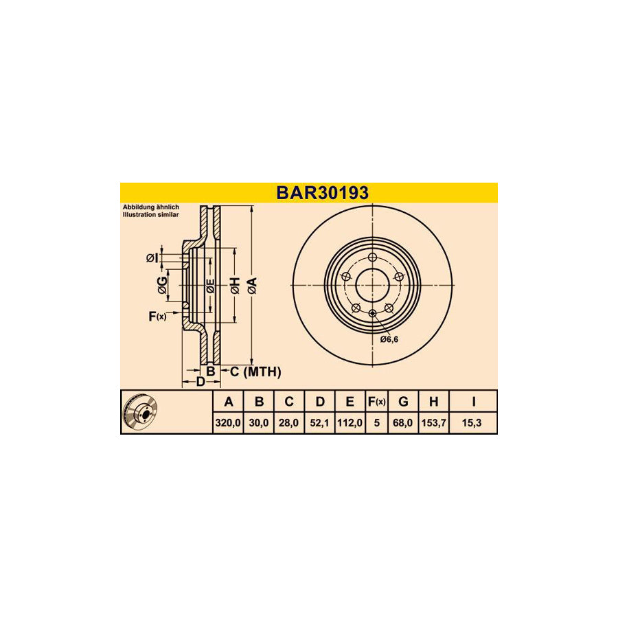 Barum Bar30193 Brake Disc
