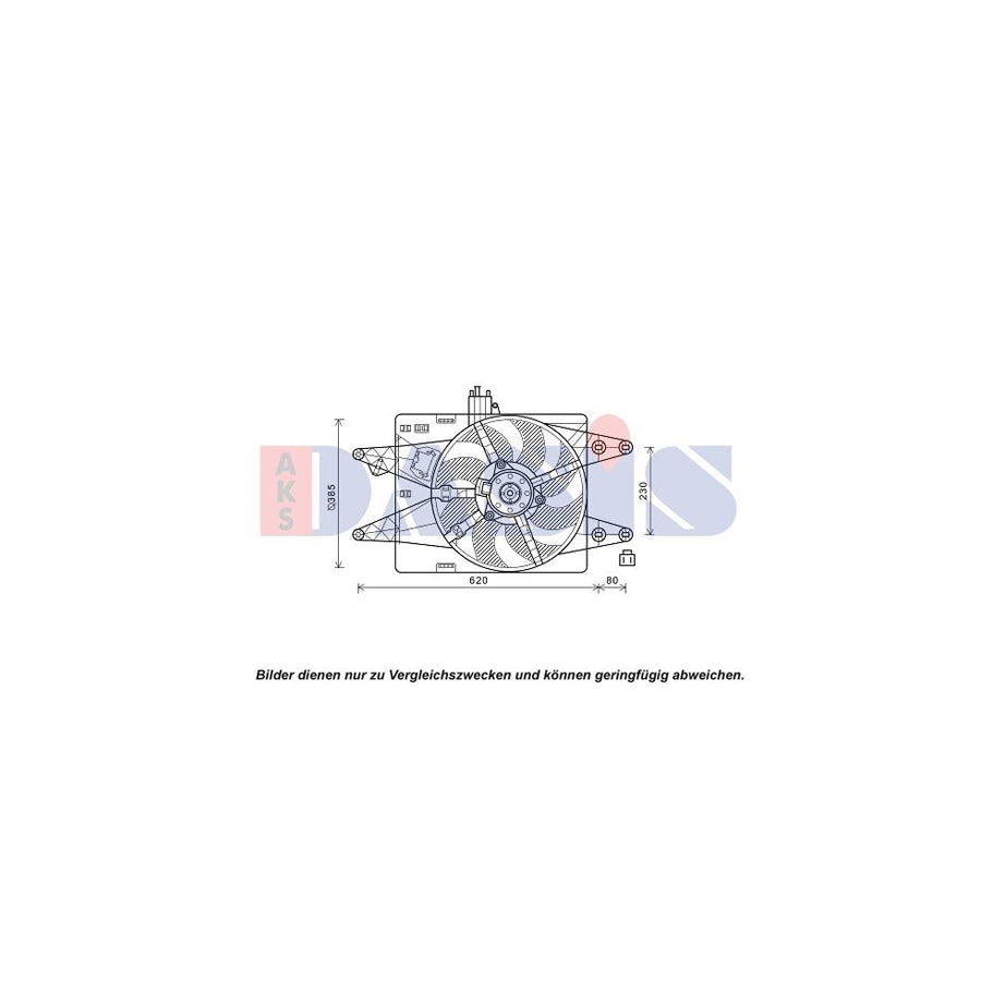 AKS Dasis 088151N Fan, Radiator for Fiat Doblo