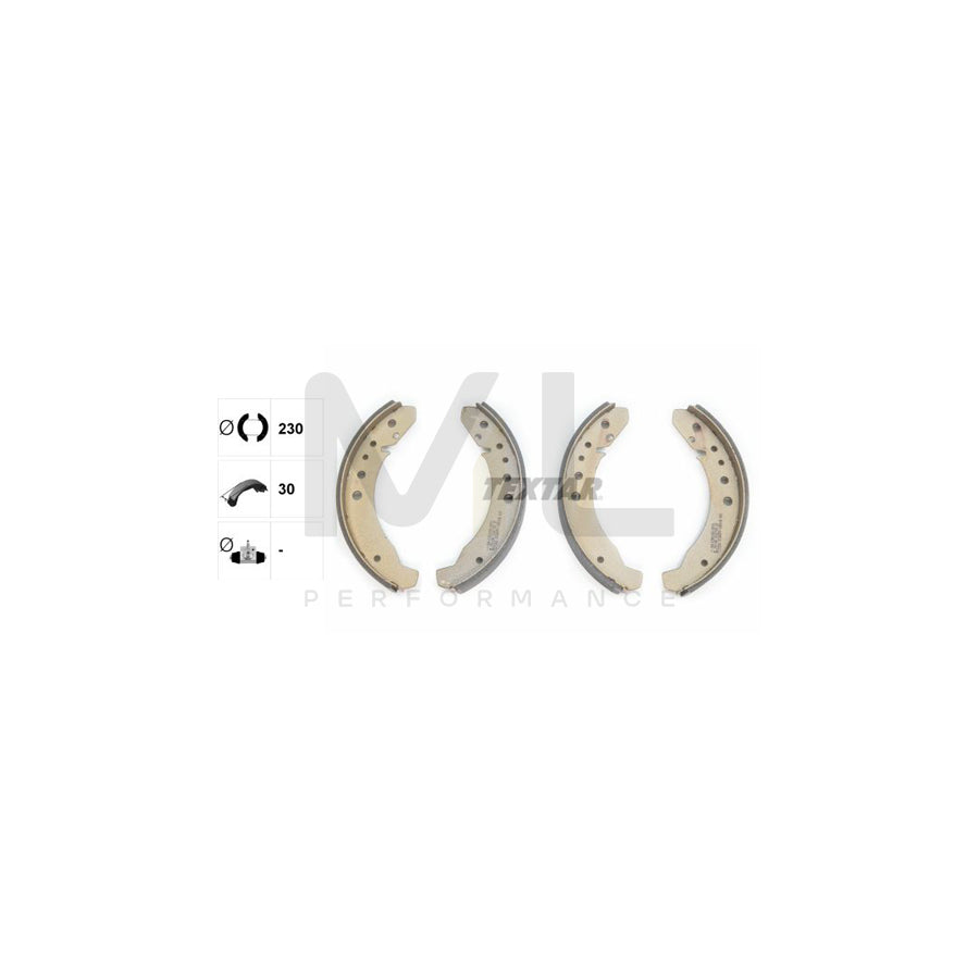 TEXTAR 91007700 Brake Shoe Set for VW KAEFER without handbrake lever