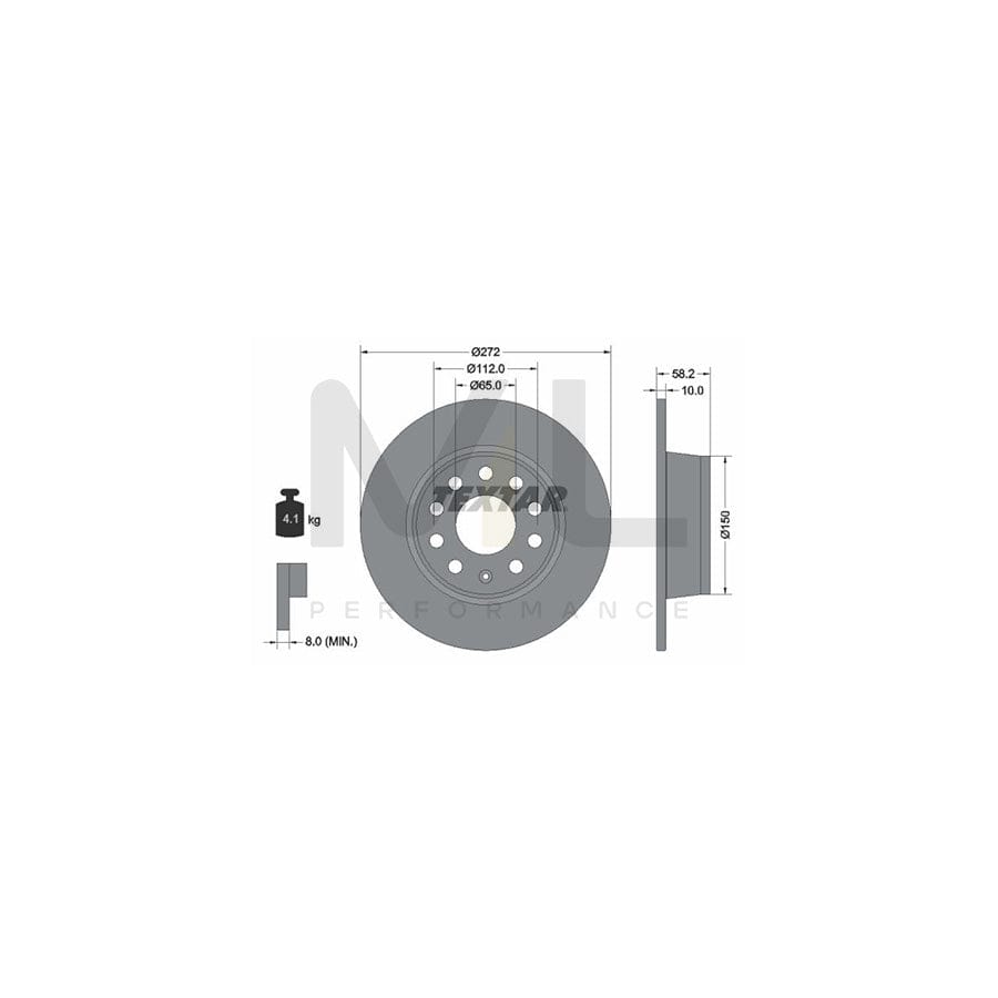 TEXTAR 92300003 Brake Disc Solid, Coated, without wheel hub, without wheel studs  - 1 piece