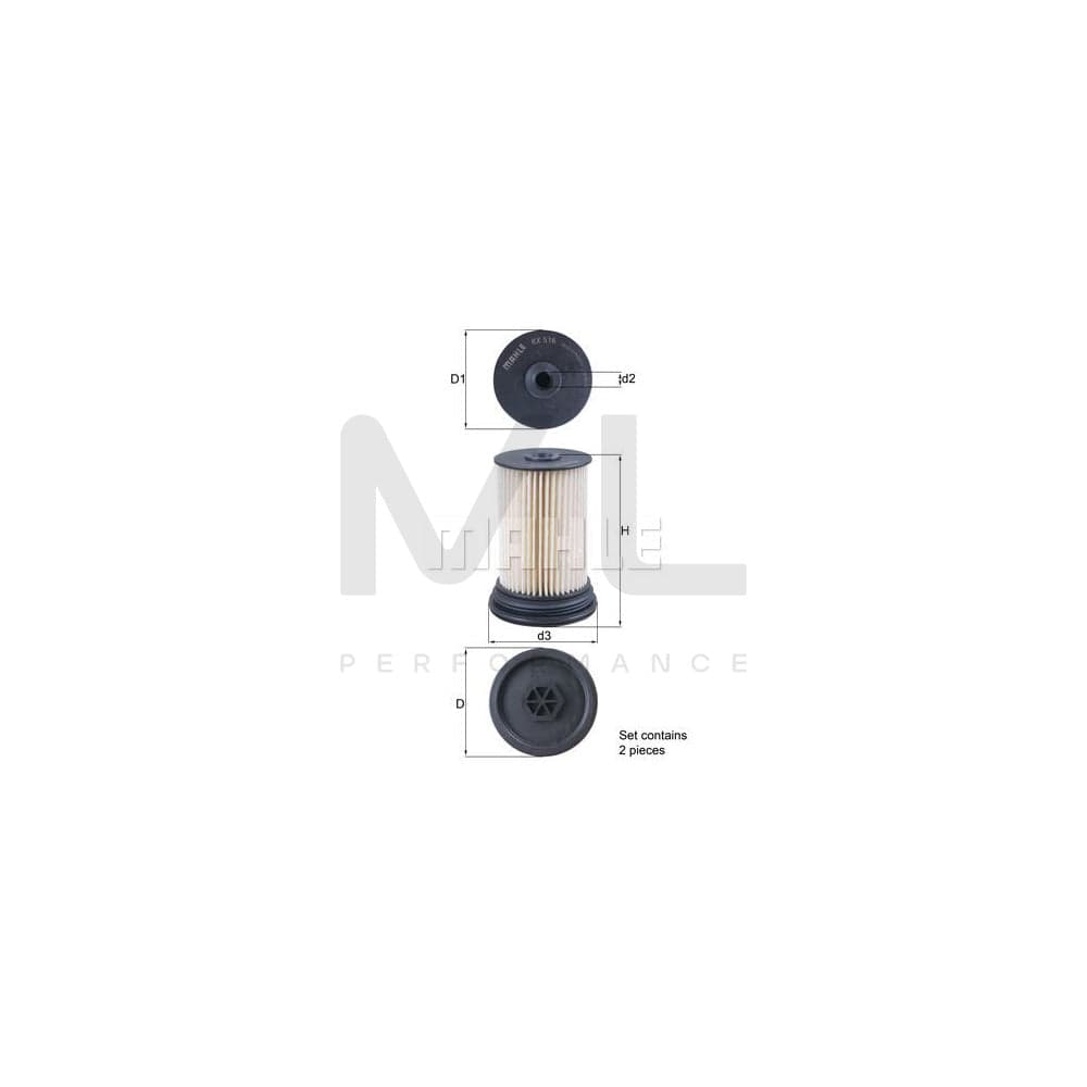 MAHLE ORIGINAL KX 516/S Fuel filter Filter Insert | ML Performance Car Parts