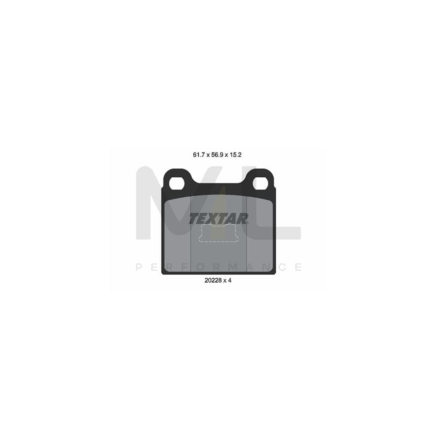 TEXTAR 2022803 Brake pad set not prepared for wear indicator