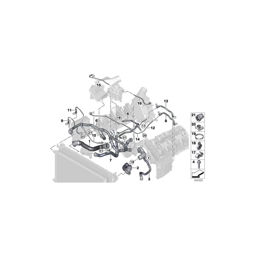 Genuine BMW 17127991487 G12 Venting Line For Charge Air Cooler ZYL 5-8 (Inc. ALPINA B7)