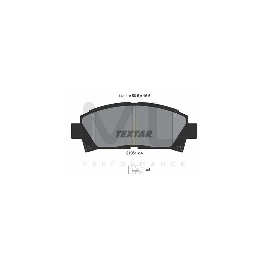 TEXTAR 2196102 Brake pad set with acoustic wear warning