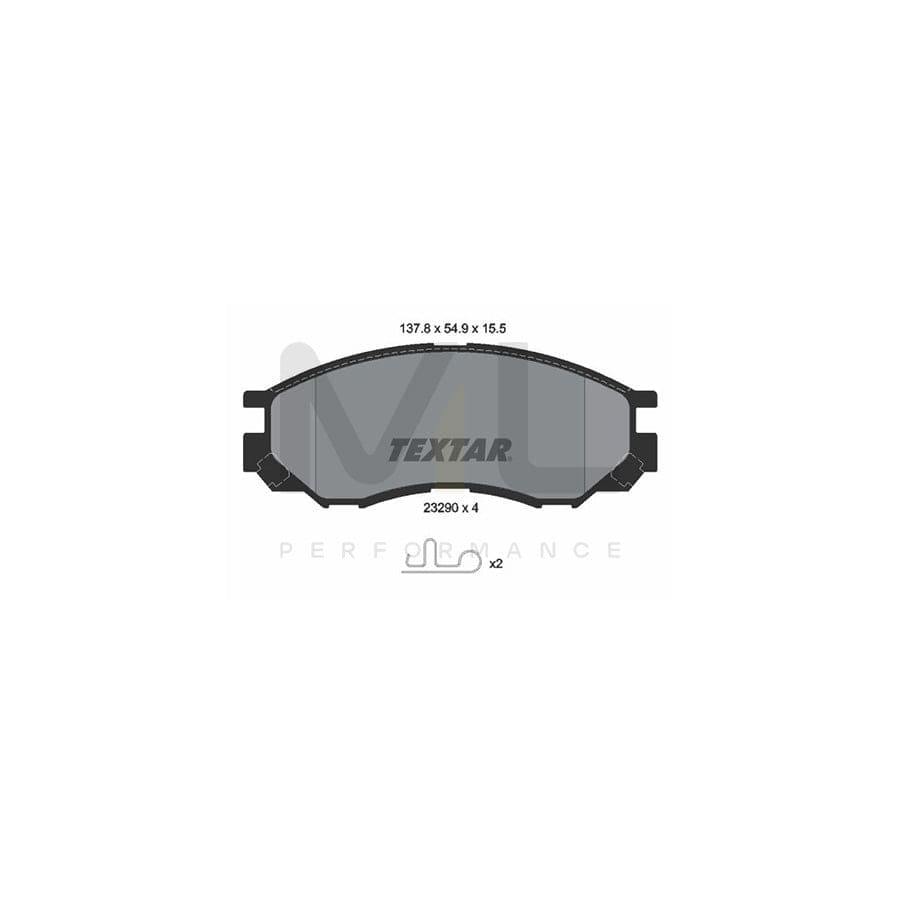 TEXTAR 2329002 Brake pad set with acoustic wear warning