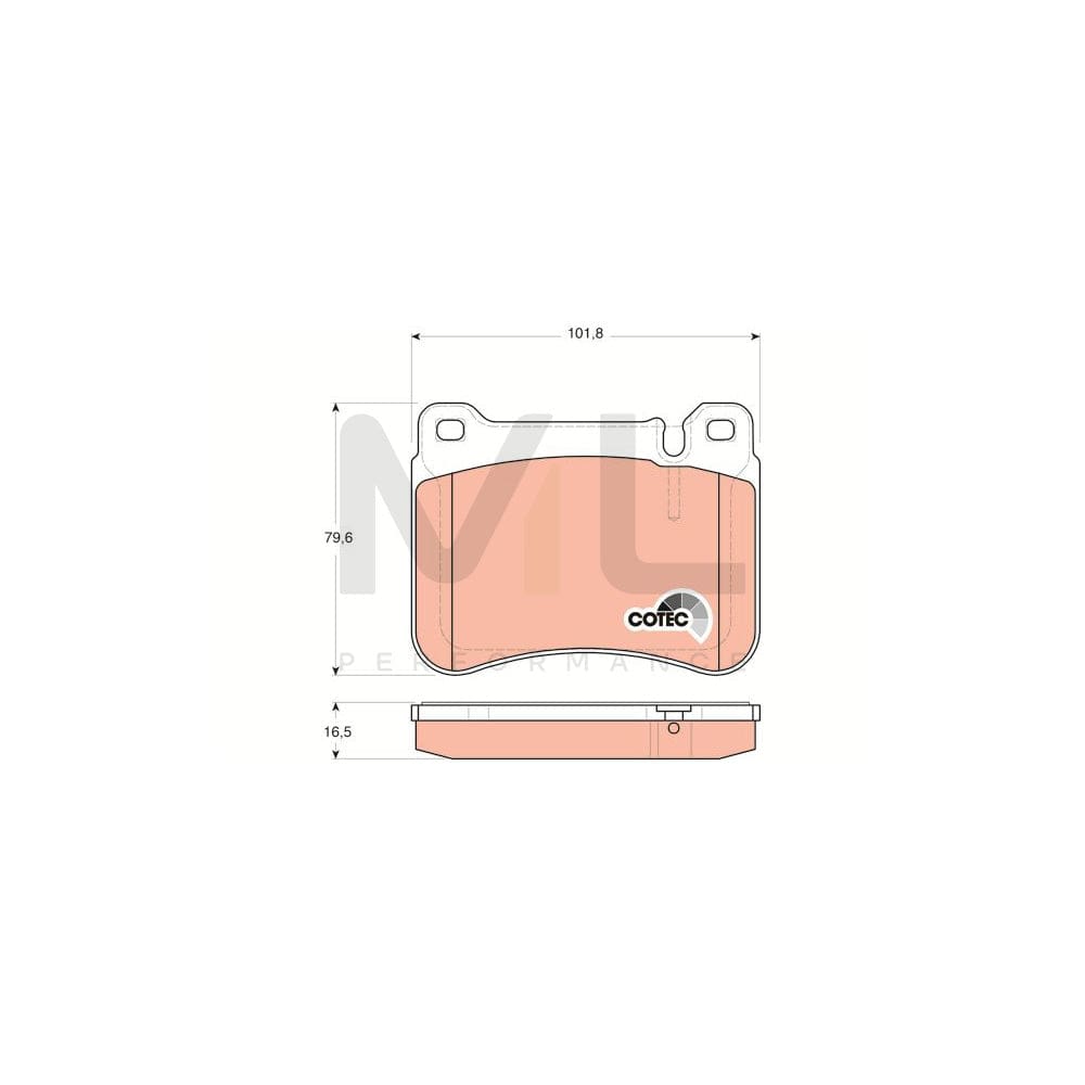 TRW Cotec Gdb1693 Brake Pad Set Prepared For Wear Indicator