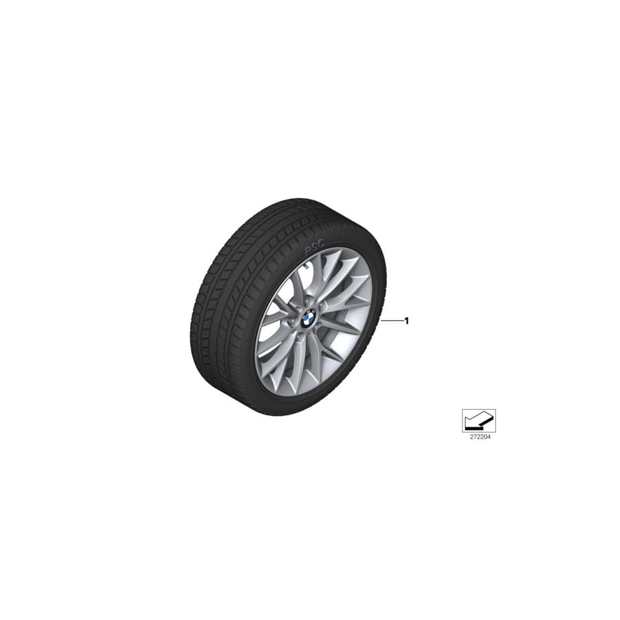 Genuine BMW 36112464901 F23 F20 F21 Rdci Wheel & Tire, Winter, Light Alloy 205/50R17 89H (Inc. 230i, 118dX & M240i)