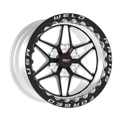 Weld 81LB7100E62F S81 Hd Beadlock Wheel 17x10 6x5.5 ET18 BS6.2 Black Center - Polished Shell