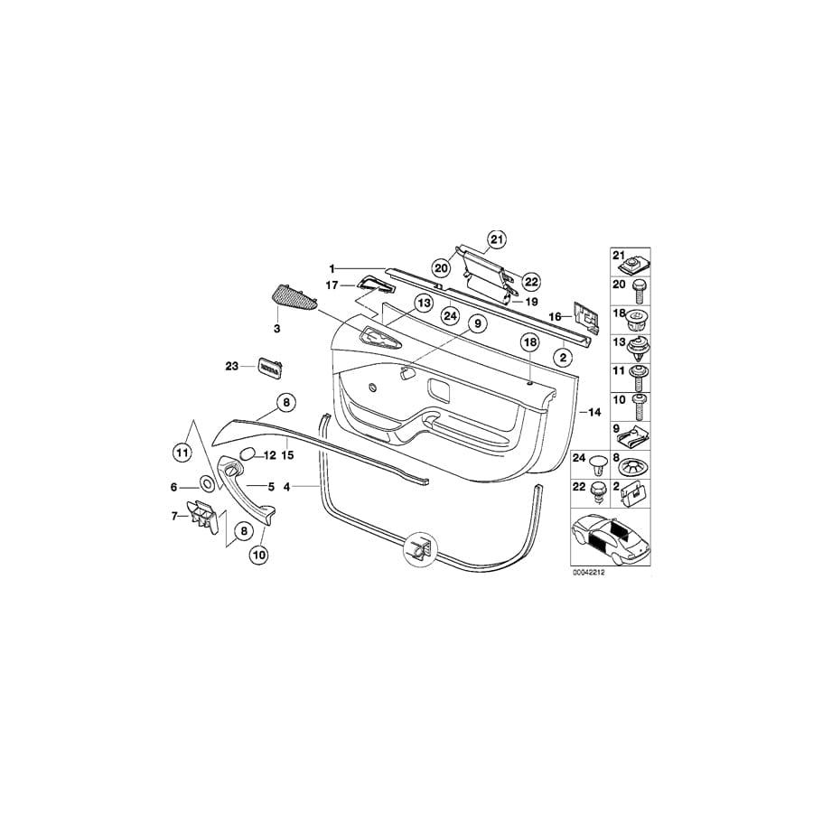 Genuine BMW 51718400424 E36 Gasket Right (Inc. Z3)