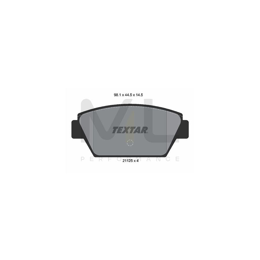 TEXTAR 2112503 Brake pad set not prepared for wear indicator