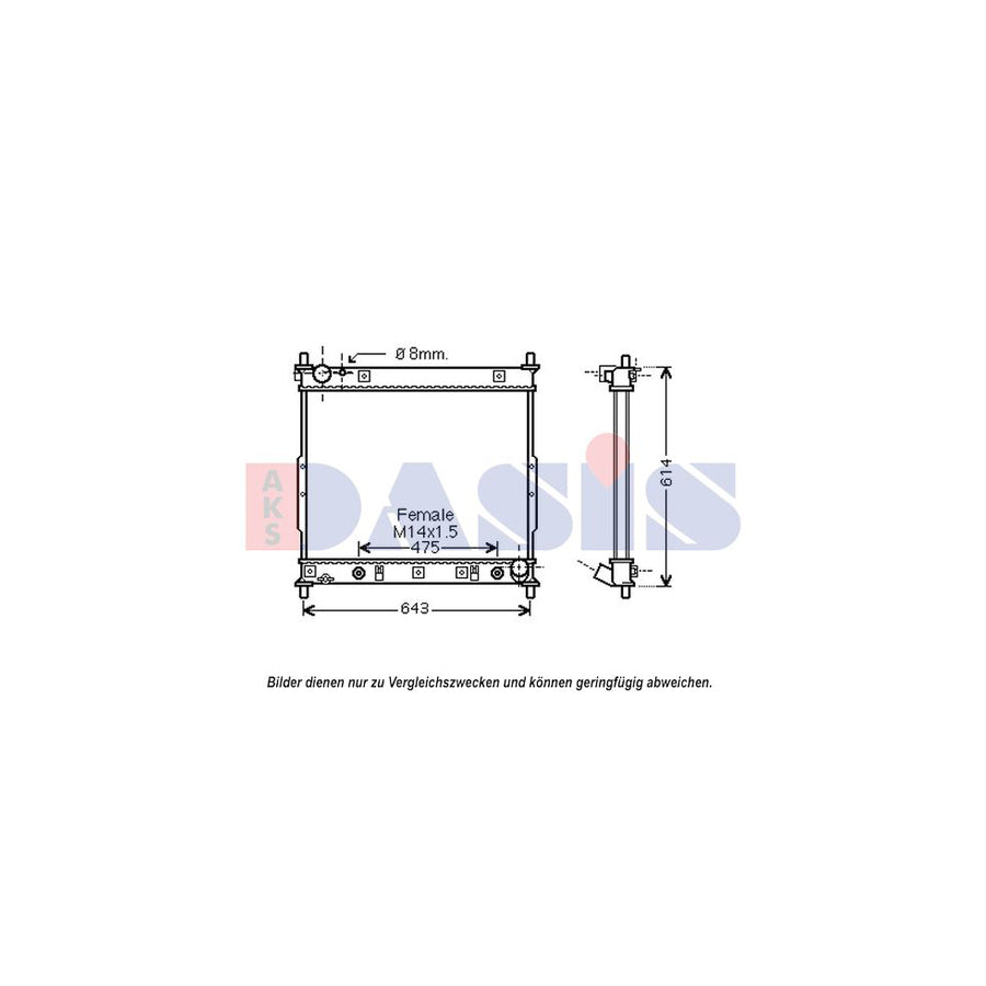 AKS Dasis 510148N Engine Radiator for Ssangyong Rexton / Rexton II (Gab)