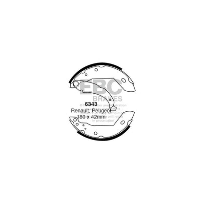 EBC 6343 Peugeot Renault Rear Brake Shoes - Bendix Caliper 1 | ML Performance UK Car Parts