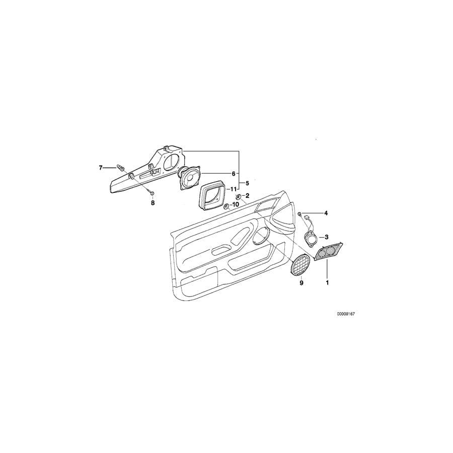 Genuine BMW 65138375013 E38 Left Top-Hifi Loudspeaker Tweeter DUNKELBEIGE (Inc. 740iL, 728iL & 750i)