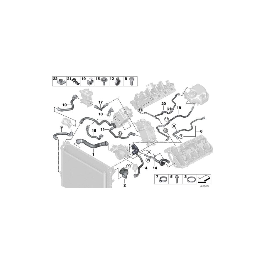 Genuine BMW 17127933659 G12 G11 G14 Hose, Radiator (Inc. 750iX, M550iX & M850iX)