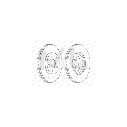 Ferodo Premier DDF1446C Brake Disc Vented, Coated, Without Bolts/Screws  - Pair