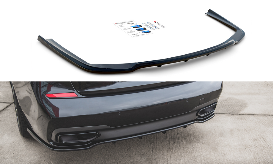 Maxton Design BM-7-11-MPACK-RD2T+RD3T Central Rear Splitter (with vertical bars) BMW Series 7 G11 M-Pack | ML Performance UK Car Parts
