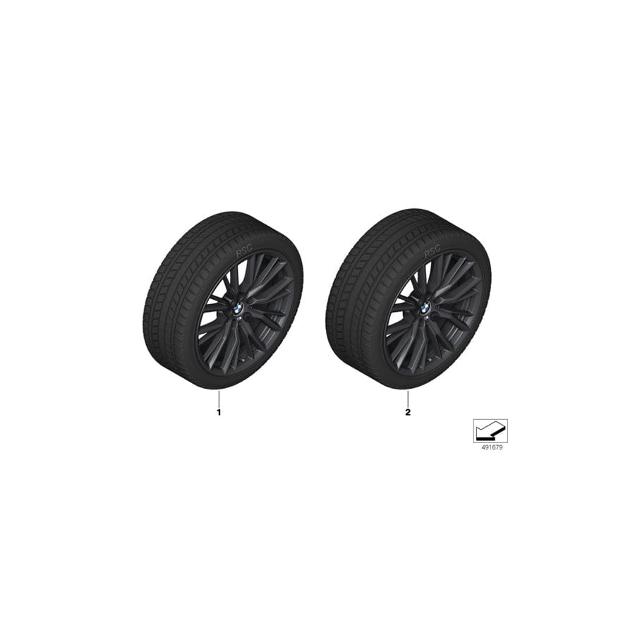 Genuine BMW 36112462647 G20 G21 Tpm Wheel With Tire Winter Black Matte 225/45R18 95H (Inc. 330dX, 320iX & 330i)