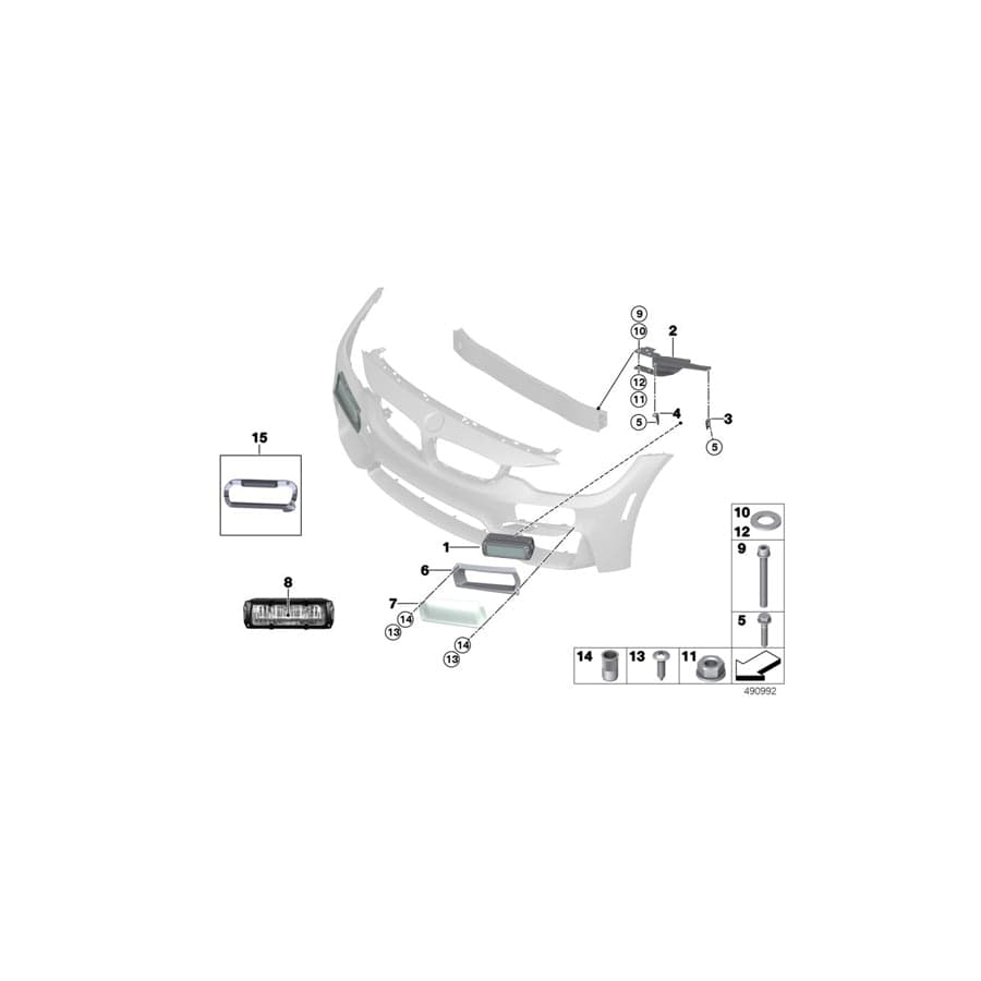 Genuine BMW 63178431787 Led Auxiliary Headlight 24H LIGHTS (Inc. M4 GT4)