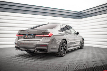 Maxton Design BMW Series 7 G11 M-Pack Facelift Central Rear Splitter (with vertical bars)