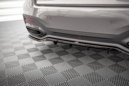 Maxton Design BMW Series 7 G11 M-Pack Facelift Central Rear Splitter (with vertical bars)