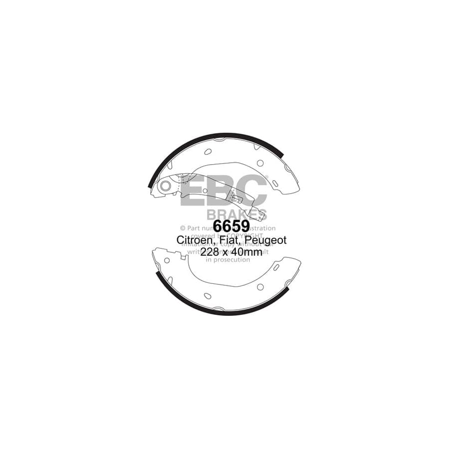 EBC 6659 Citroen Fiat Peugeot Rear Brake Shoes - Brembo Caliper 1 | ML Performance UK Car Parts