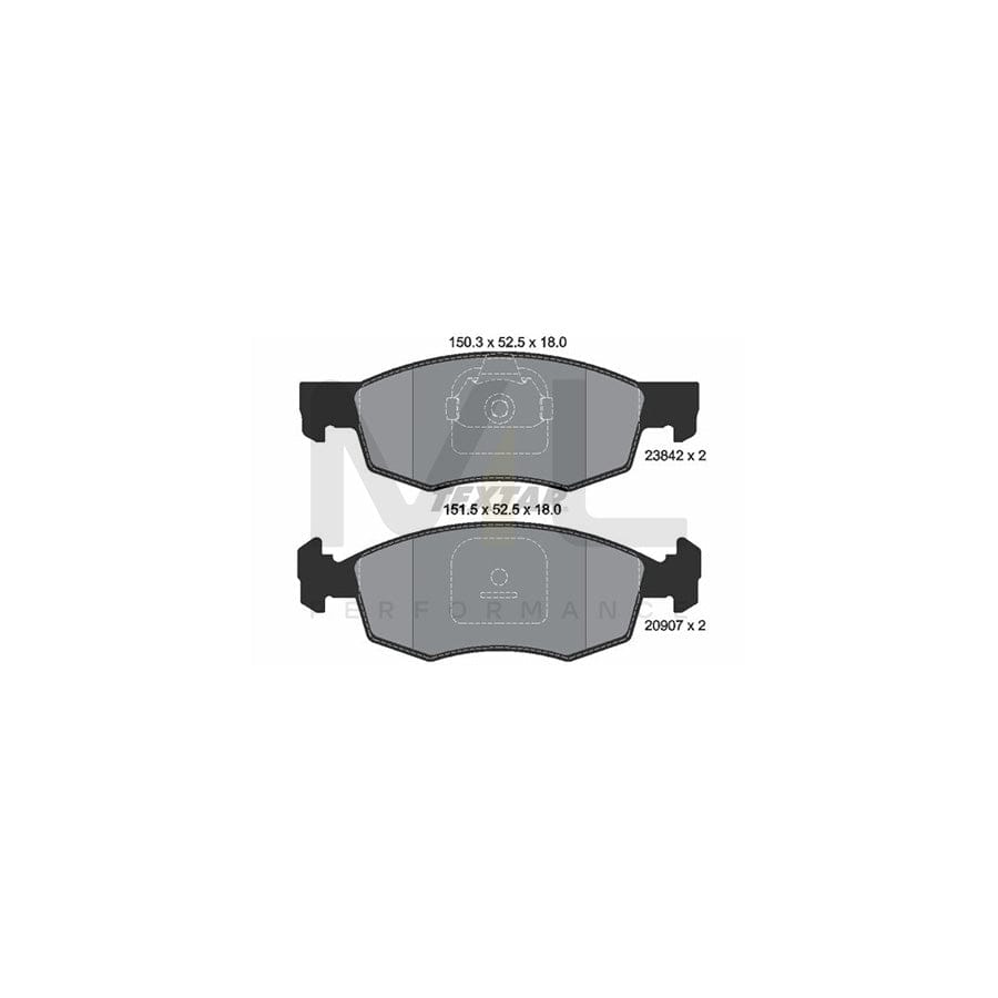 TEXTAR 2384201 Brake pad set not prepared for wear indicator