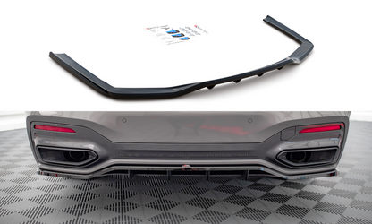 Maxton Design BM-7-11F-MPACK-RD1T+RD2T Central Rear Splitter (with vertical bars) BMW Series 7 G11 M-Pack Facelift | ML Performance UK Car Parts