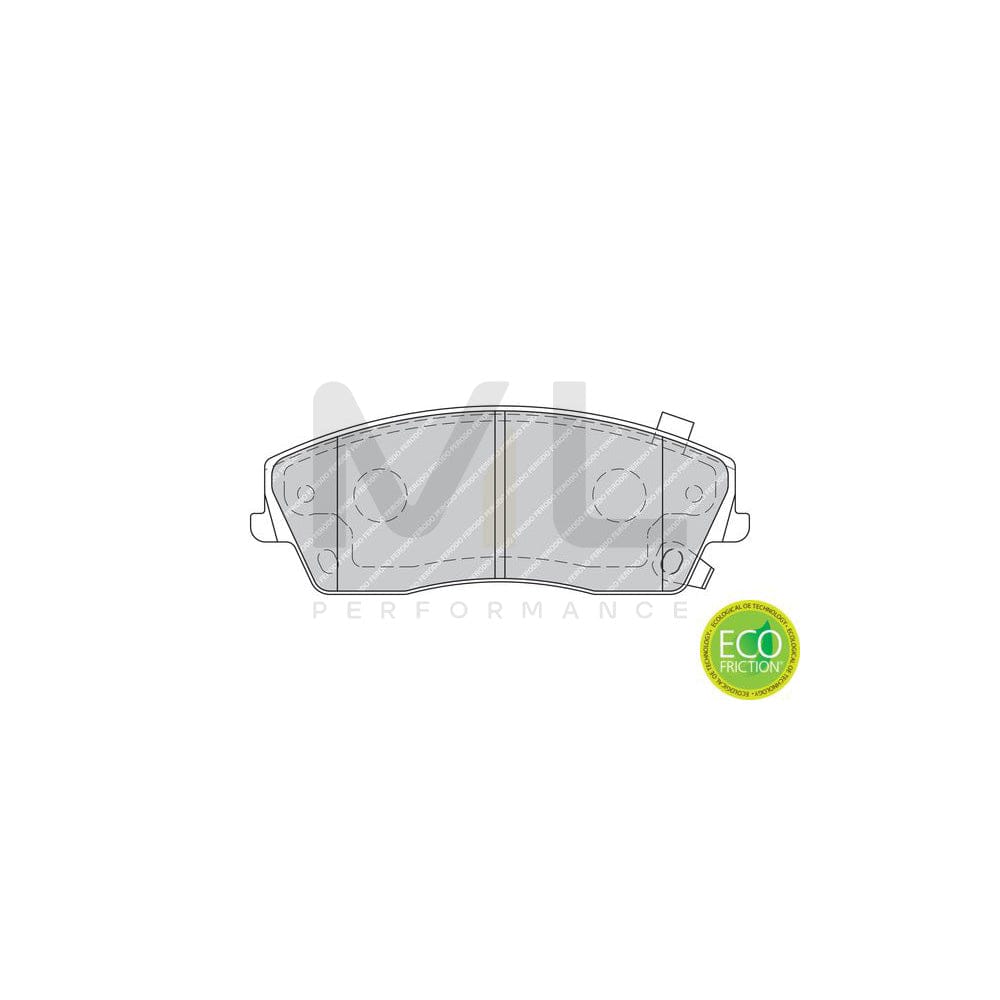 Ferodo Premier Eco Friction FDB1954 Brake Pad Set With Acoustic Wear Warning, With Piston Clip, With Accessories