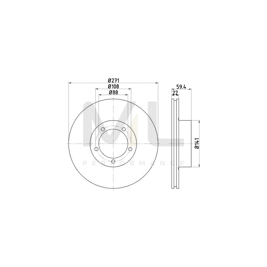 TEXTAR 92005700 Brake Disc Internally Vented, without wheel hub, without wheel studs  - 1 piece