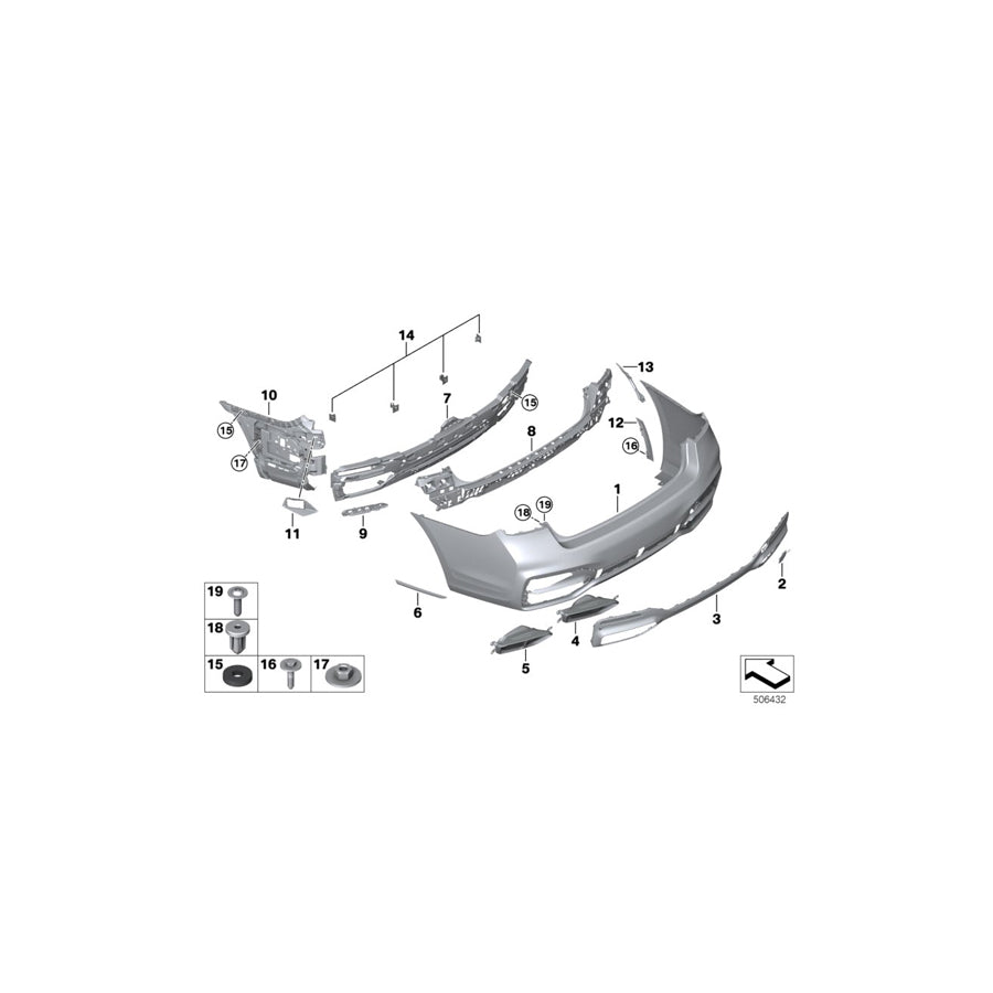 Genuine BMW 51128082247 G11 G12 Cover, Tow Fitting, Rear, Primed M (Inc. 745LeX, 745e & 750dX)