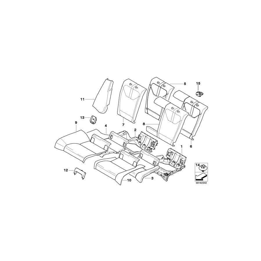 Genuine BMW 52207843923 E92 Left Lateral Body Part, Leather Napa SCHWARZ (Inc. M3)