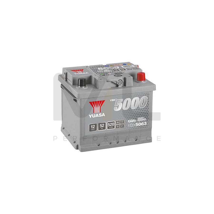 Yuasa YBX5063 12v 52Ah Silver High Performance SMF Battery | ML Performance UK Car Parts