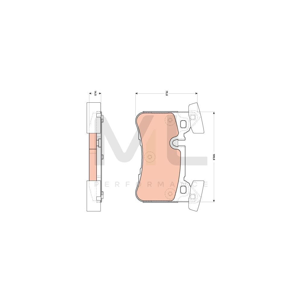 TRW Gdb1856 Brake Pad Set Prepared For Wear Indicator
