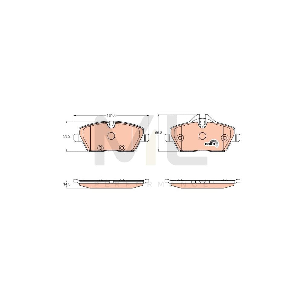 TRW Cotec Gdb2038 Brake Pad Set For Bmw I3 (I01) Prepared For Wear Indicator