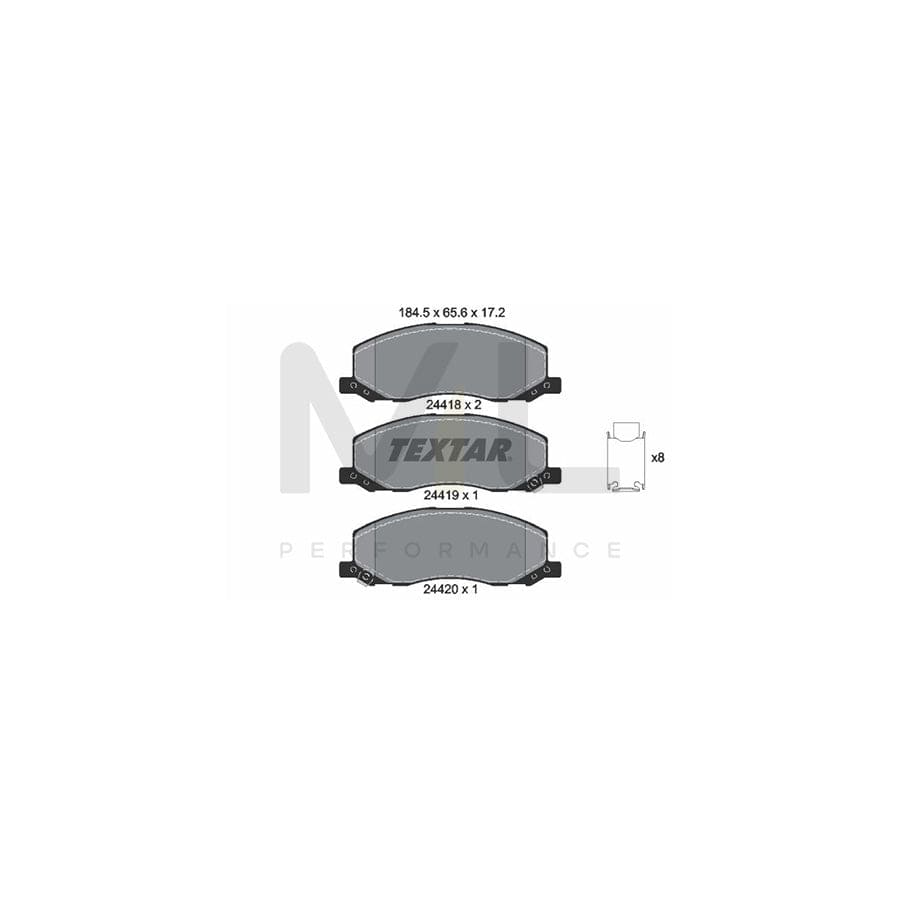 TEXTAR 2441801 Brake pad set with acoustic wear warning
