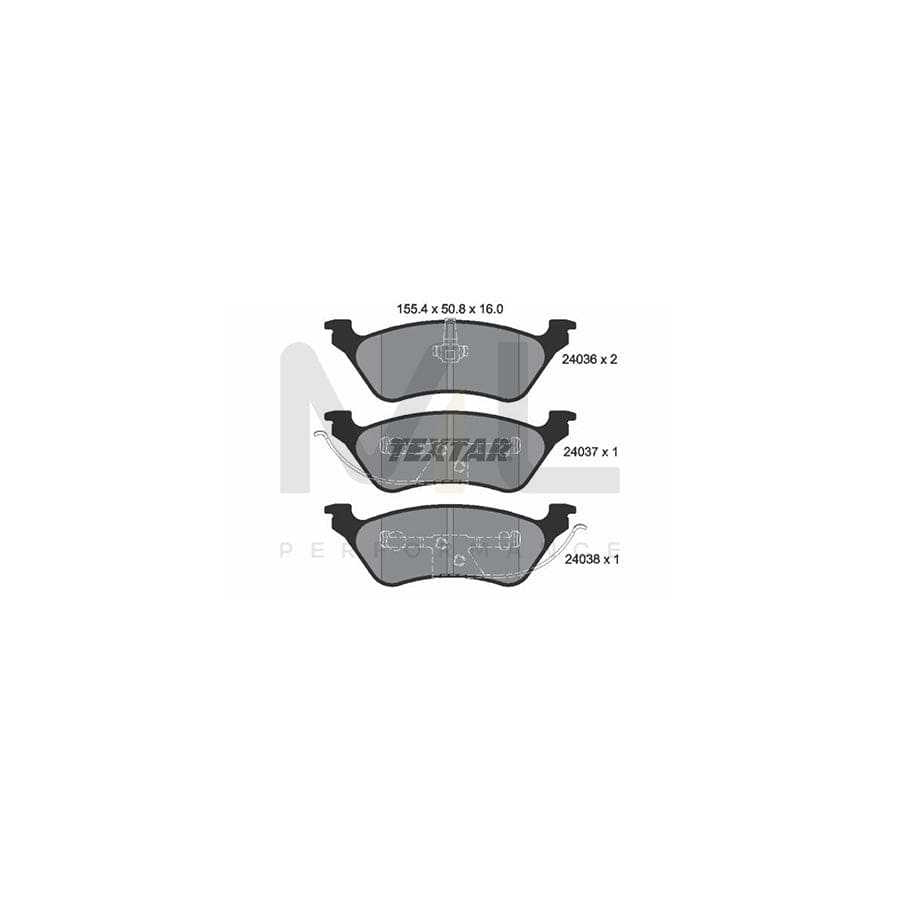 TEXTAR 2403601 Brake pad set not prepared for wear indicator