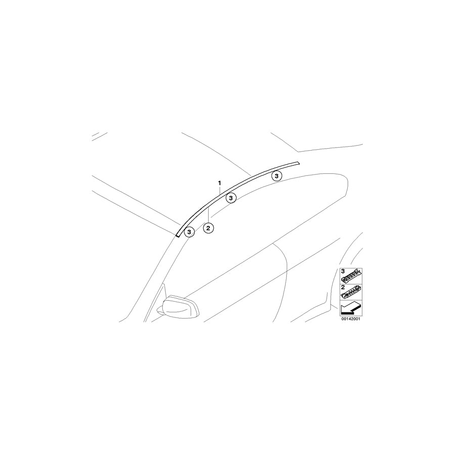 Genuine BMW 51137072614 E63 Clip (Inc. 630i, 650i & 645Ci)
