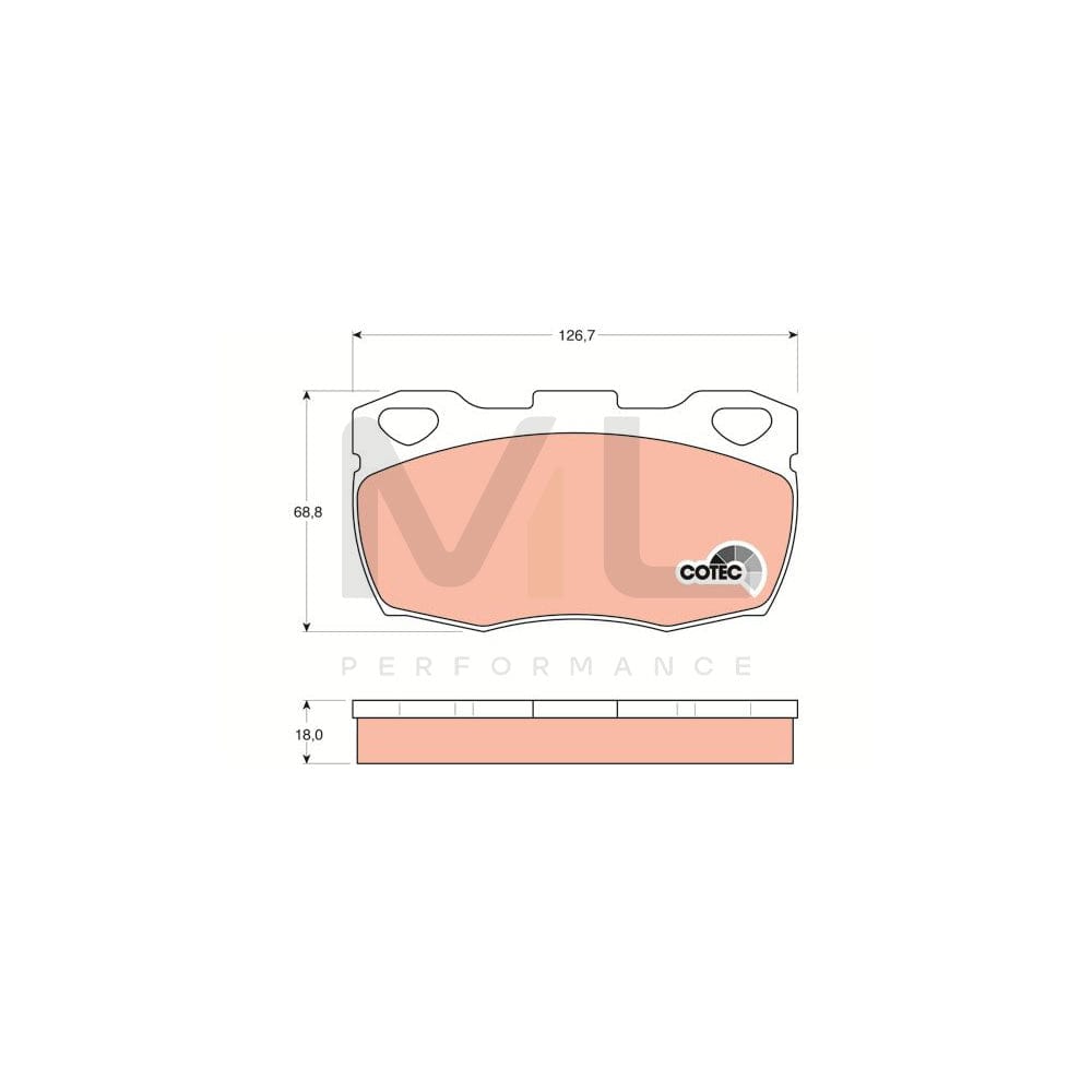 TRW Cotec Gdb395 Brake Pad Set Not Prepared For Wear Indicator