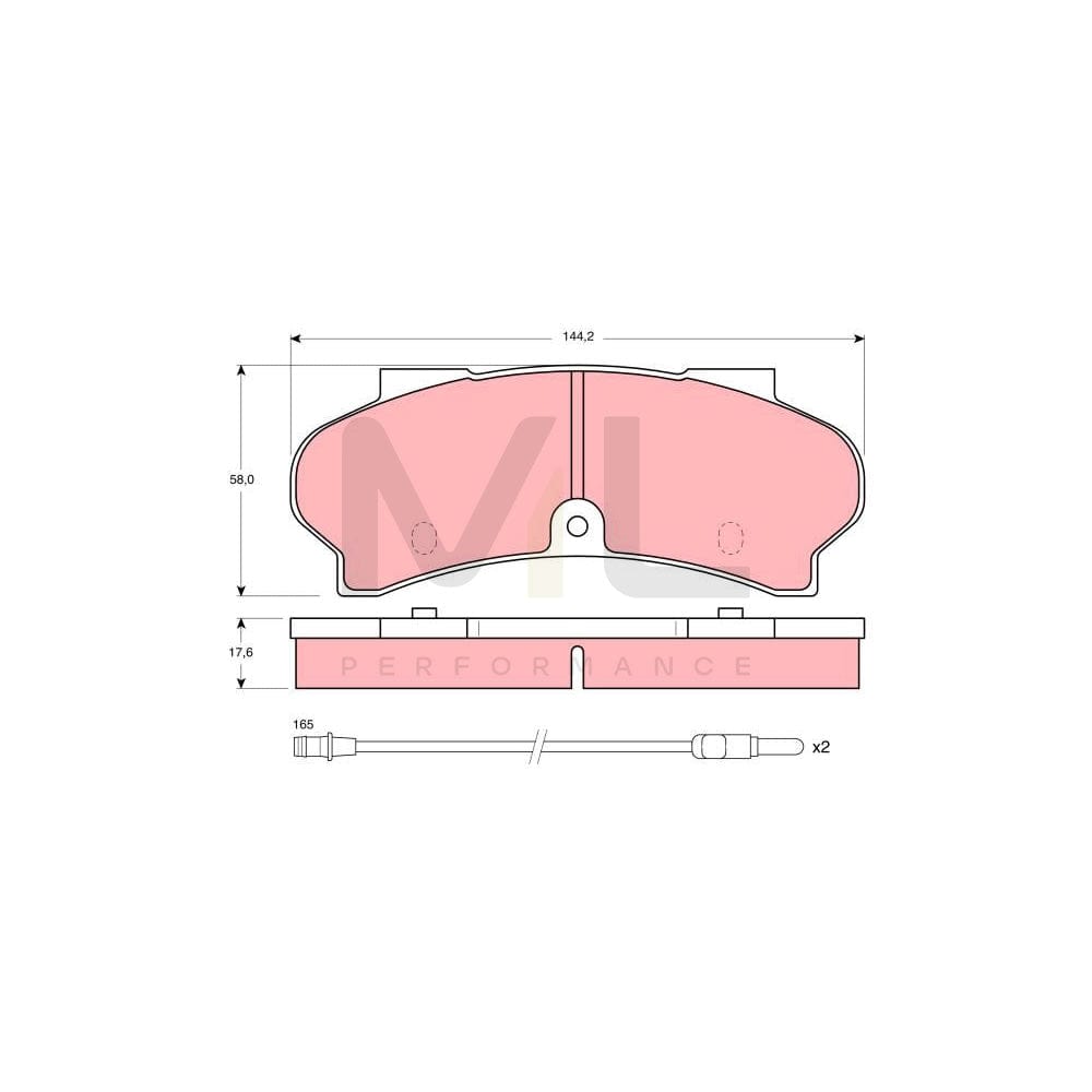 TRW Gdb397 Brake Pad Set For Peugeot J9 Incl. Wear Warning Contact
