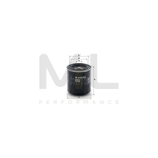 MANN-FILTER W 815/81 Oil Filter Spin-on Filter, with one anti-return valve