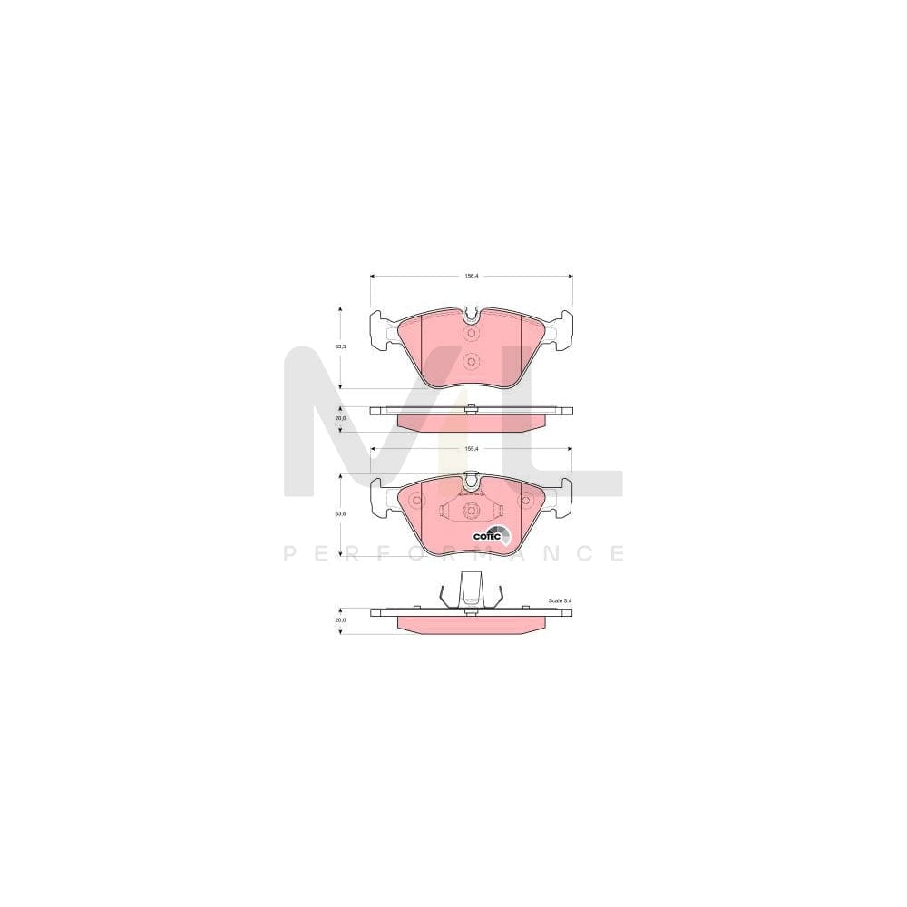 TRW Cotec Gdb1577 Brake Pad Set Prepared For Wear Indicator