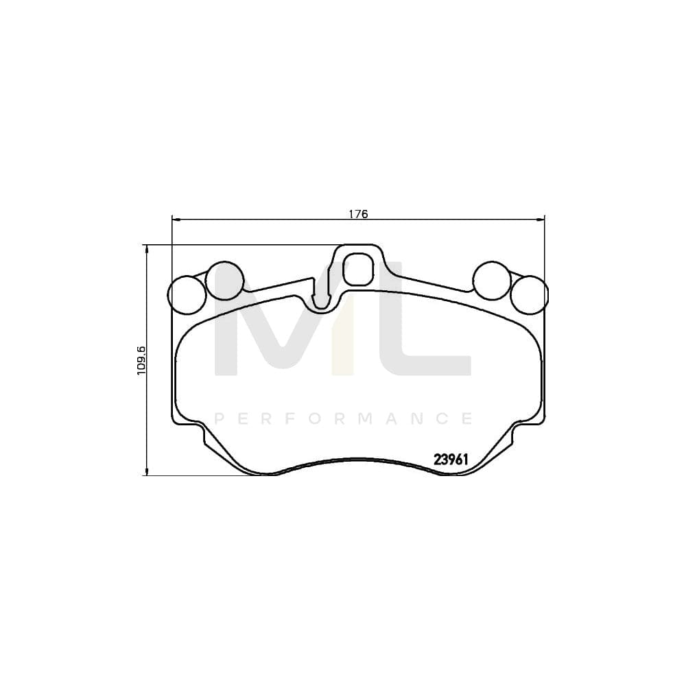 Hella 8DB 355 011-011 Brake Pad Set Prepared For Wear Indicator, With Counterweights | ML Performance Car Parts