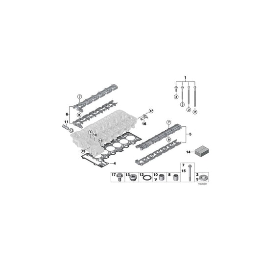 Genuine BMW 11121713264 E66 E53 E39 Dowel D=9,5mm (Inc. 630i, 730Li & E36 320i)