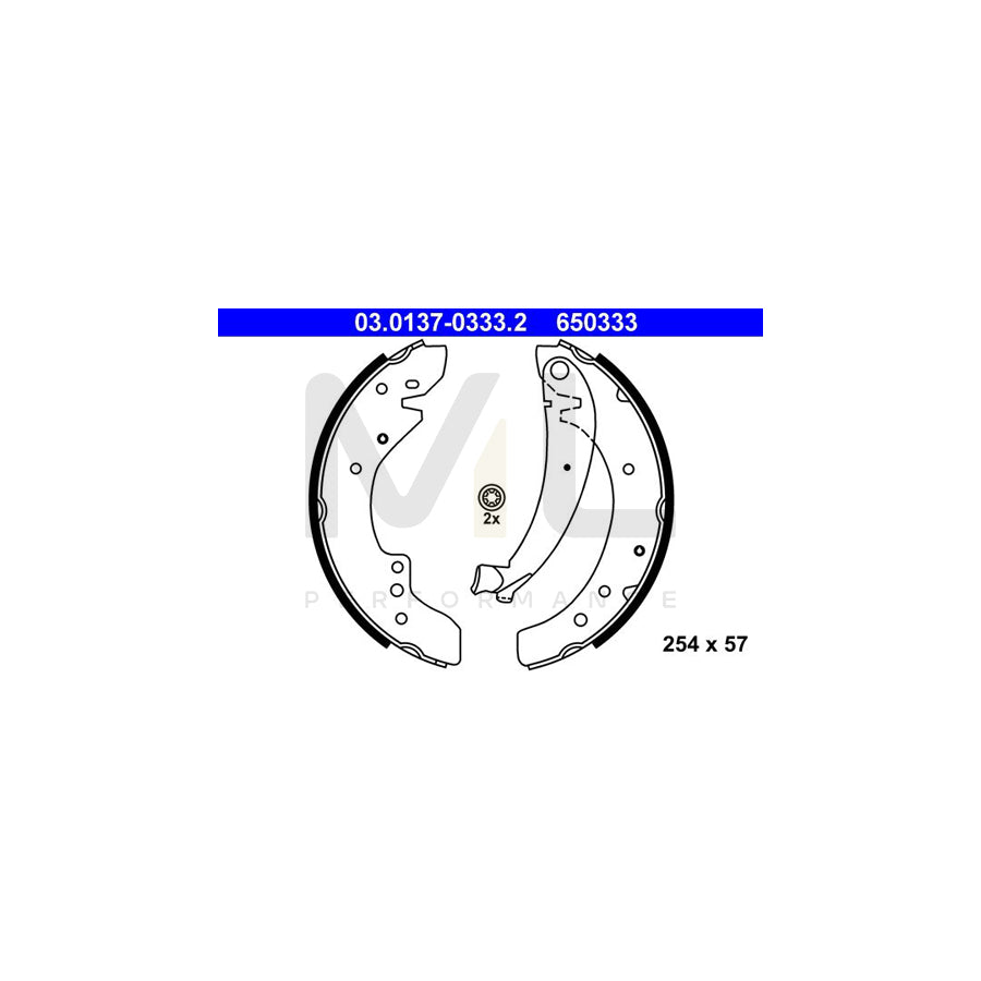 ATE 03.0137-0333.2 Brake Shoe Set with lever