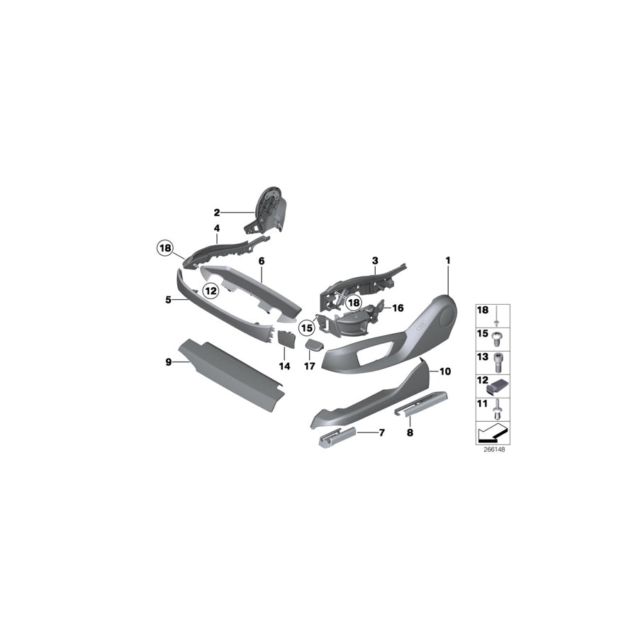 Genuine BMW 52109175068 F03 F04 F02 Cover, Seat Rail, Front Right EVERESTGRAU (Inc. 740i, 535dX & 740Li)